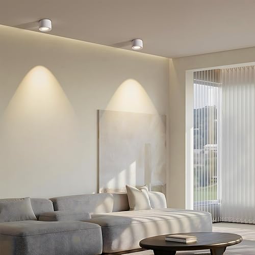 Miniatura 2 de Foco de techo LED COB de 3.9 pulgadas para interiores, 7 W, 3000 K, regulable, luz blanca cálida direccional, luz de aluminio blanco para pasillo,