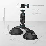 SMALLRIG Support à Ventouse pour Caméra Léger, pour GoPro, sur Fenêtre de Voiture, Pare-Brise, pour Sony DSLR, Vehicle Shooting, Vlogging, Téléphone Portable, Caméra d'action avec Support - 3566 - 2