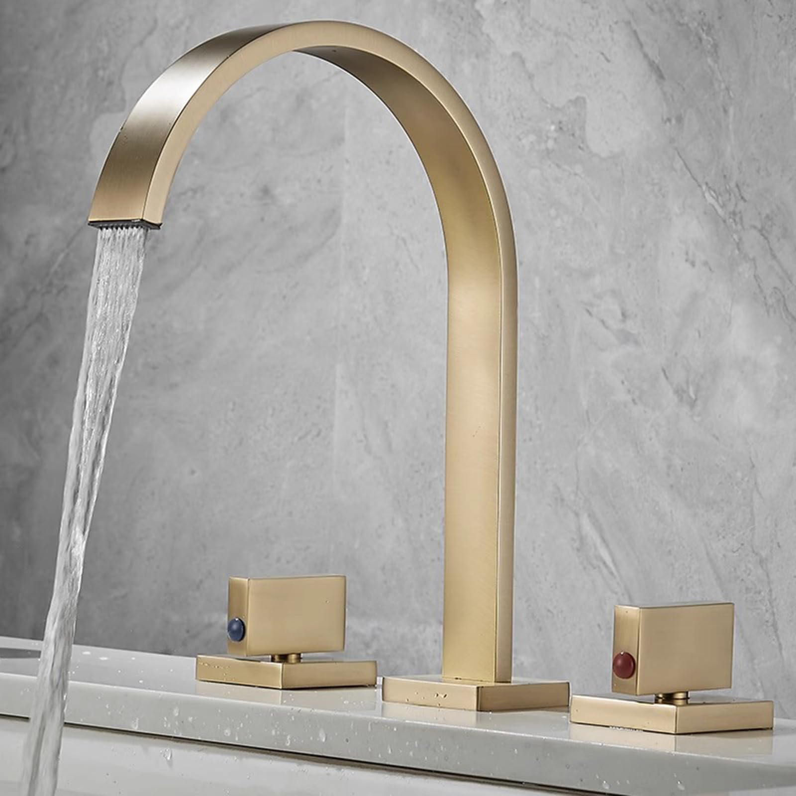 Robinet cascade pour lavabo double poignée pour un réglage précis de l'eau - 7