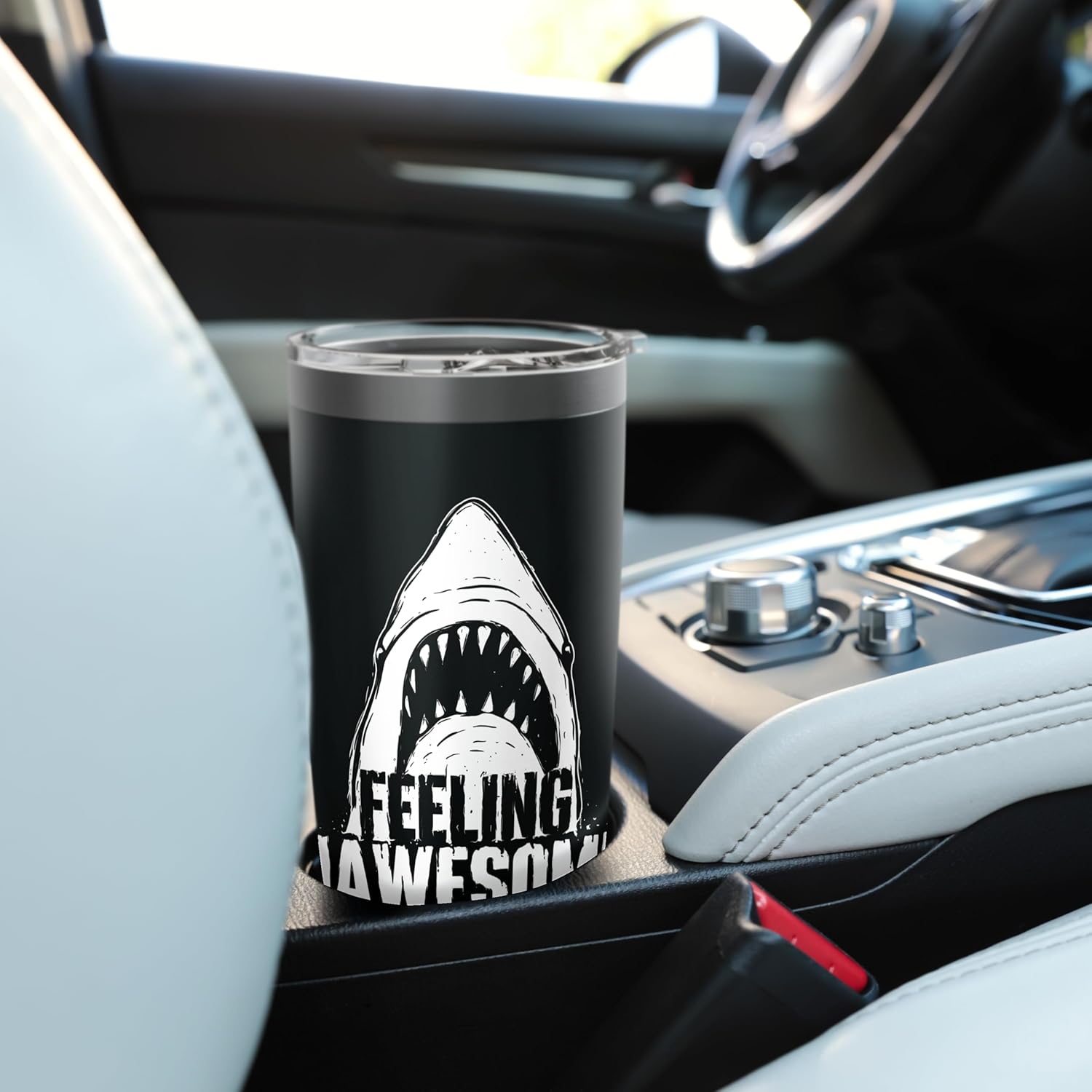 Feeling Jawesome - Funny Shark Lover Ocean Wildlife Stainless Steel Insulated Tumbler - Image 6