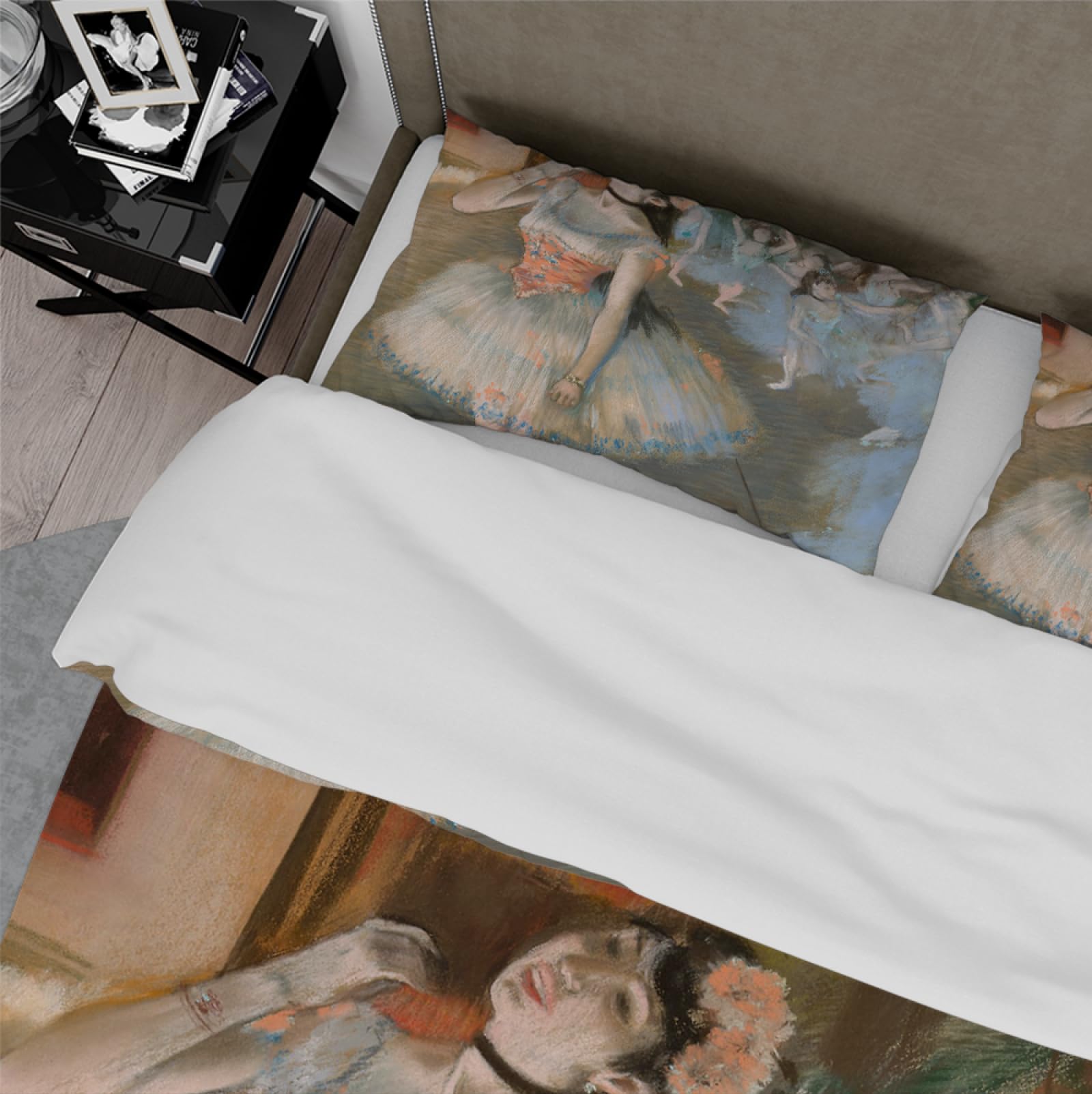 Elegancki zestaw pościeli Edgar Degas Art 3-częściowy komplet pościeli, 1 poszwa na kołdrę, 2 poszewki na poduszki, świeże i żywe zestawy pościeli, 140 x 200 cm