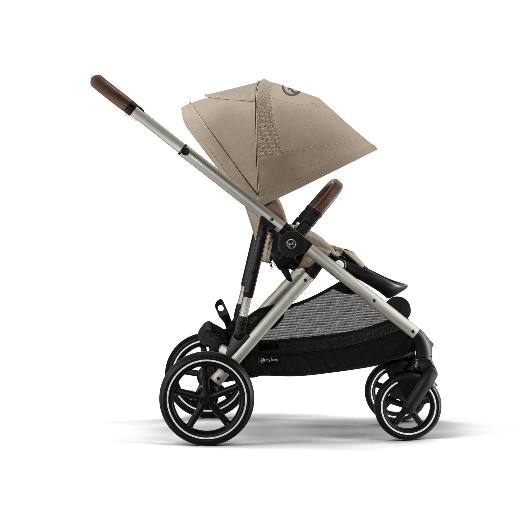 CYBEX Poussette Gold GAZELLE S, De la naissance à environ 4 ans, Max. 22 kg (mode simple) / 2x 22 kg (mode duo), Système tout-en-1 avec 20+ configurations, Beige amande