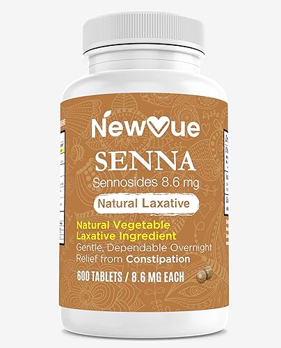Laxantes Senna (tabletas de 8.6 mg) con senósidos naturales (600 tabletas por botella)  Tamaño del paquete económico para hinchazón, estreñimiento,