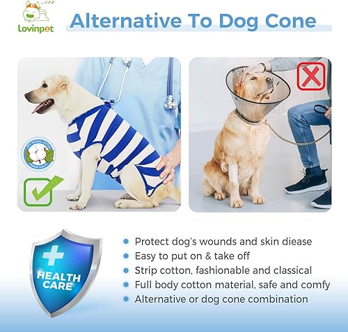 Miniatura 10 de LovinPet Camiseta de recuperación  Cobertura completa para perro, protector quirúrgico, cuello electrónico, recuperación alternativa ceñida para