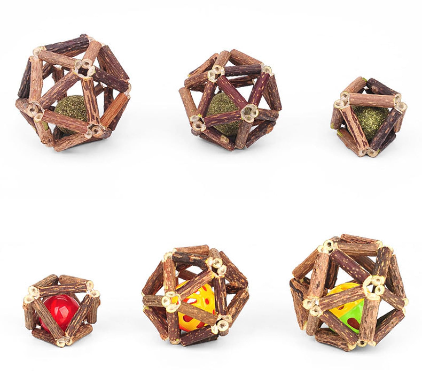 Juguetes para Gatos, Juguetes for Gatos, Pelotas de Hierba gatera, Juguete Interactivo for Gatitos, Limpieza Dientes, Bolas Madera Natural saludables, 2 Unidades