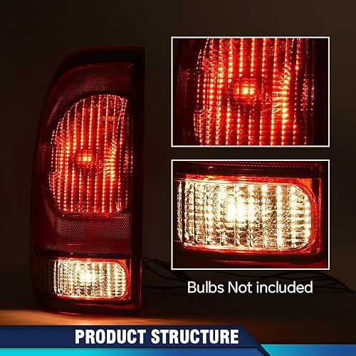 Miniatura 12 de PIT66 Luces traseras, compatibles con Ford F150 2009 2010 2011 2012 2013 2014 Conjunto de luces de freno traseras izquierda y derecha, lente roja