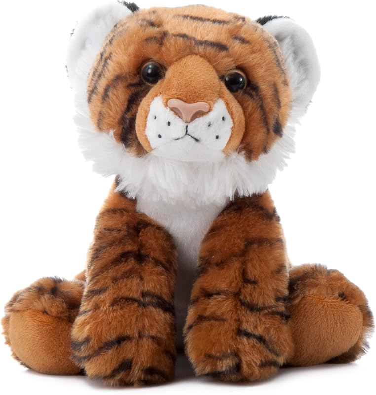 The Petting Zoo Tiger Stuffed Animal Plushie, Wild Onez, Kids Gifts, 9 in | Tiger Realistic Wildlife Zoo Animals by Zoologee. Great Toys for Girls and Boys. Plush Gifts for Kids