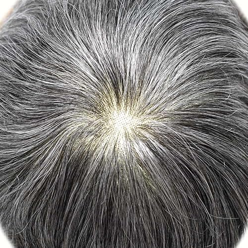 Miniatura 4 de Toupee - Piezas de cabello para hombres, sistema de cabello humano real, mono tupé fino para hombres, reemplazo de línea capilar natural, protesis