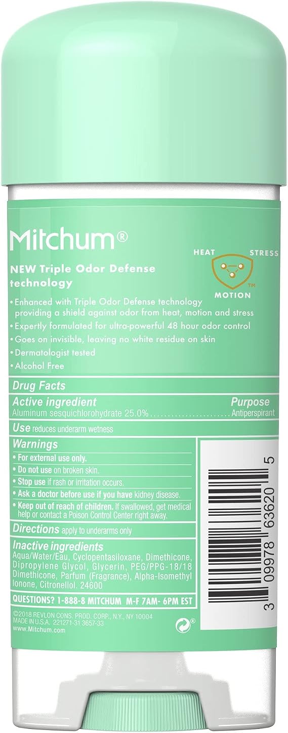 Mitchum For Women Advanced Control Anti-Perspirant Deodorant Clear Gel, Shower Fresh 3.4oz