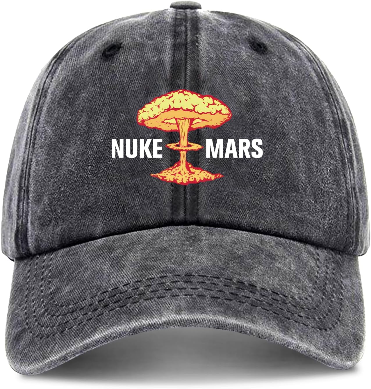 zcyhtqp, Nuke Mars, Funny Mars Baseball Cap, Trucker Hats with Sayings, Humor Caps, Adjustable Cotton Baseball Cap Black
