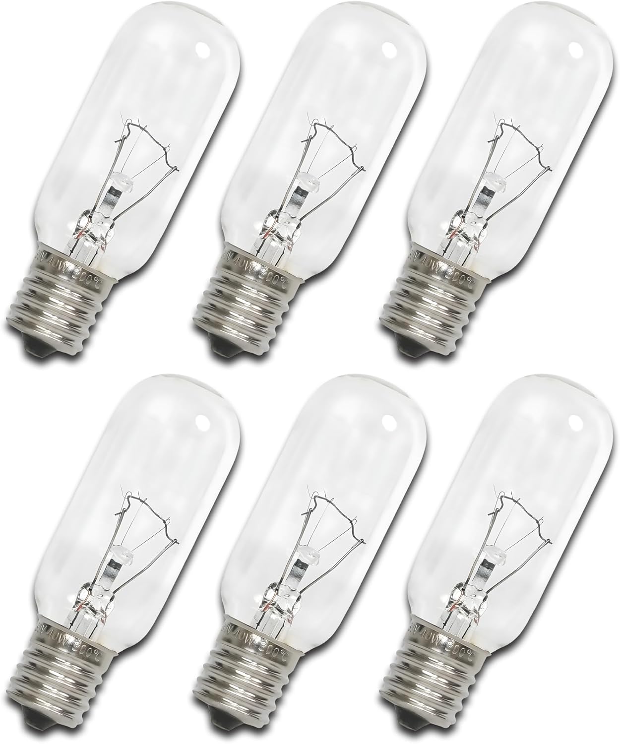 6-Pack 4713-001013 40W Incandescent Light Bulb for Samsung Microwaves, E17 Base T8 Bulb Replacement for DE07-90015A, AP4051343, PS4132129 – 110V-130V