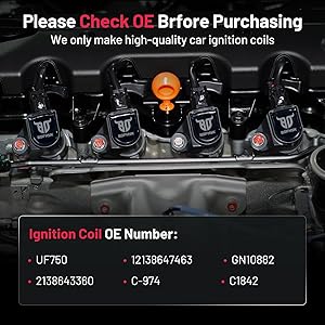 BDFHYK Ignition Coil Packs Compatible with BMW Mini,Compatible with Toyota,Coil for UF750 12138647463 GN10882 2138643360 C-974 C1842 Set of 3