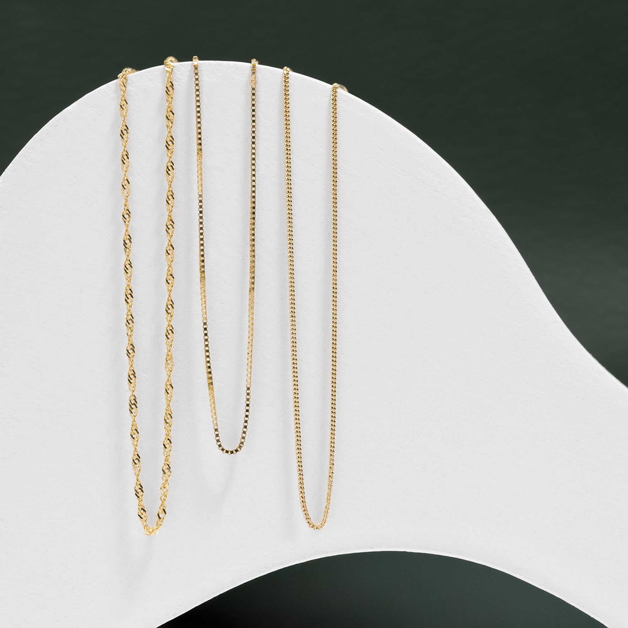 Amberta Collana Donna Oro 14K 18K Vero | Catenina Oro Donna Uomo Super Sottile Delicata 40/45/50 cm | Girocollo Barbazzale Singapore Veneziana
