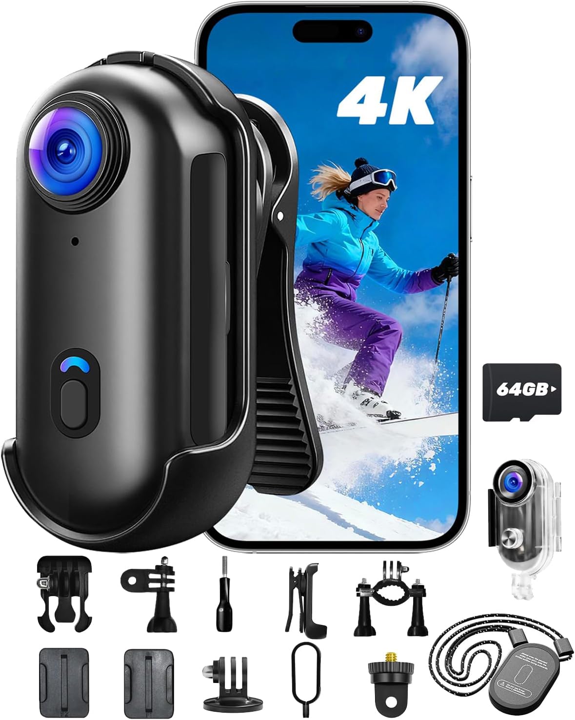 JIALAIWOWO Cámara Deportiva 4K con 64GB
