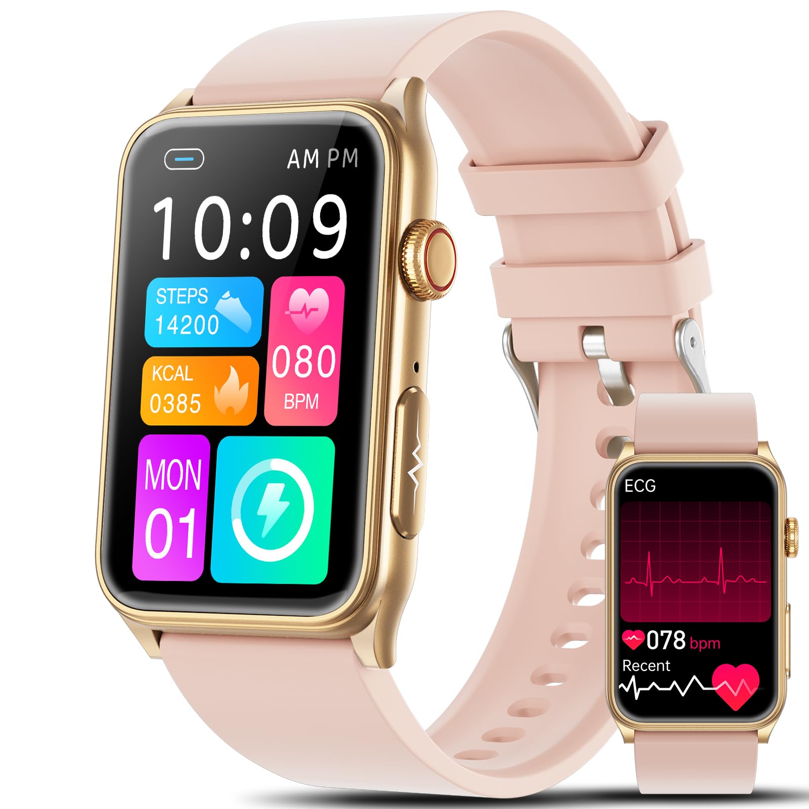 Marsyu 2025 Nuovo Smartwatch Donna ECG/HRV/Lipidi/Acido Urico/BMI/Sonno,1.57" HD 𝐆li𝐜𝐞𝐦𝐢𝐚 Orologio Fitness con Ciclo Mestruale, 24h Pressione sanguigna/Temperatura Corporea/Cardiofrequenzimetro