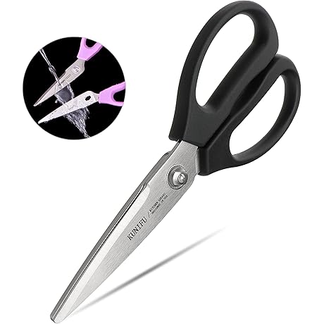 KUNIFU All Purpose Ultra Sharp Kitchen Shears with Dishwasher Safe Feature