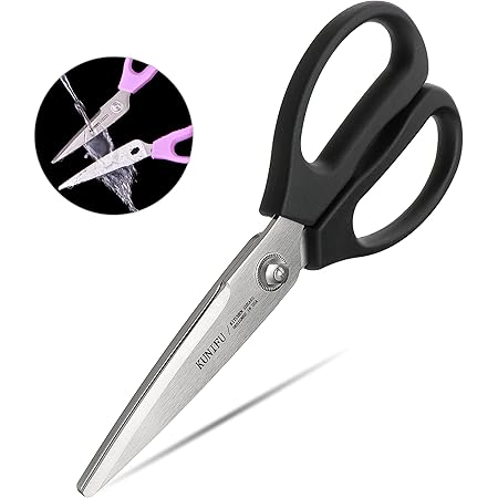 KUNIFU Kitchen Scissors All Purpose Heavy Duty, Kitchen Shears Come Apart Dishwasher Safe, Ultra Sharp Stainless Steel Kitchen Gadgets, Cooking Cutter for Chicken, Meat, Poultry, Fish, Herbs, Grape