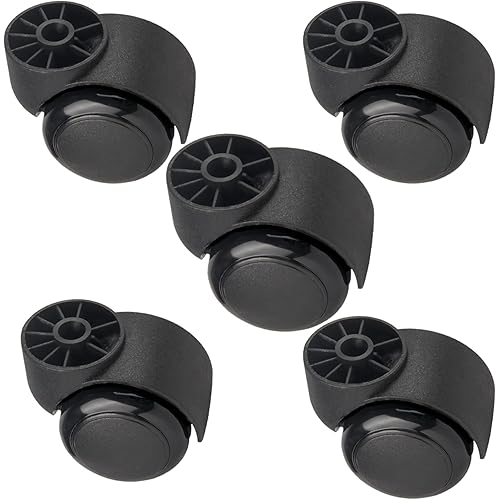 LAErper 2 Inch Stemless Caster,5pcs Black Silent Furniture Casters， Heavy Duty Office Chair casters for Chairs to Replace Mats,Replacement Swivel Accessories
