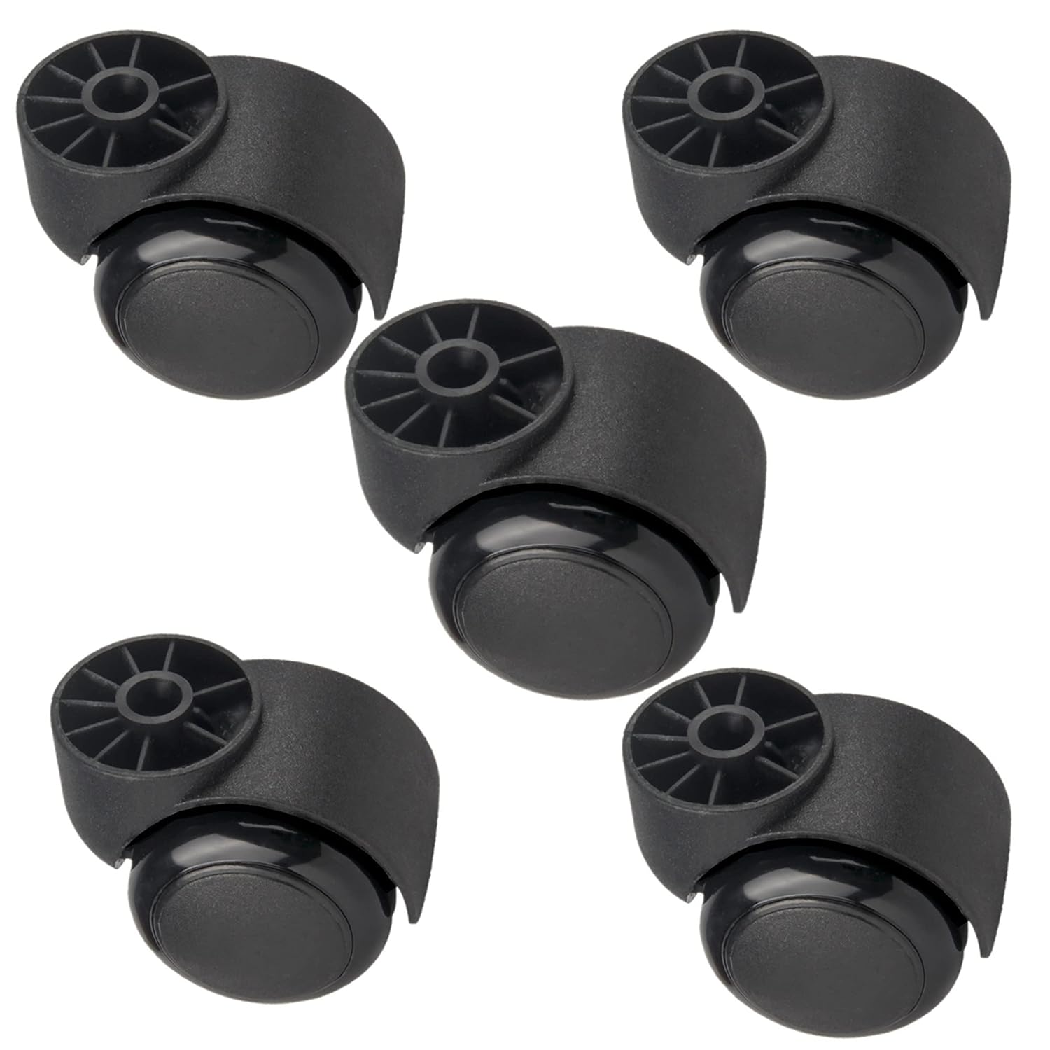 2 Inch Stemless Caster,5pcs Black Silent Furniture Casters， Heavy Duty