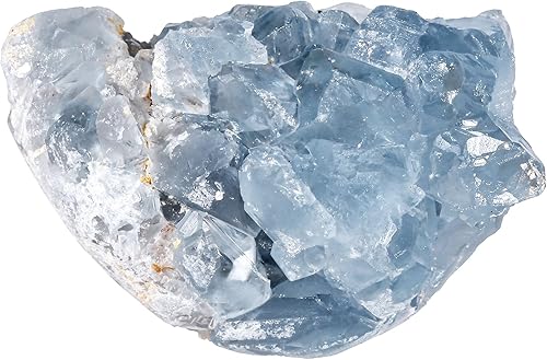 Amogeeli Decoración de muestra de cristal celestita azul crudo irregular, piedra curativa de geoda en racimo, 0.02-0.11 libras