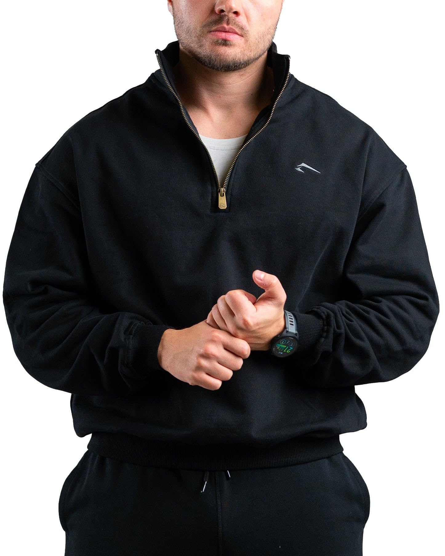 ATHLETIC AESTHETICS Essential Oversize Half Zip Pullover Sweatshirt für Herren & Gym Fitness-Sweater Bodybuilding Sport & Fitness Hoodie