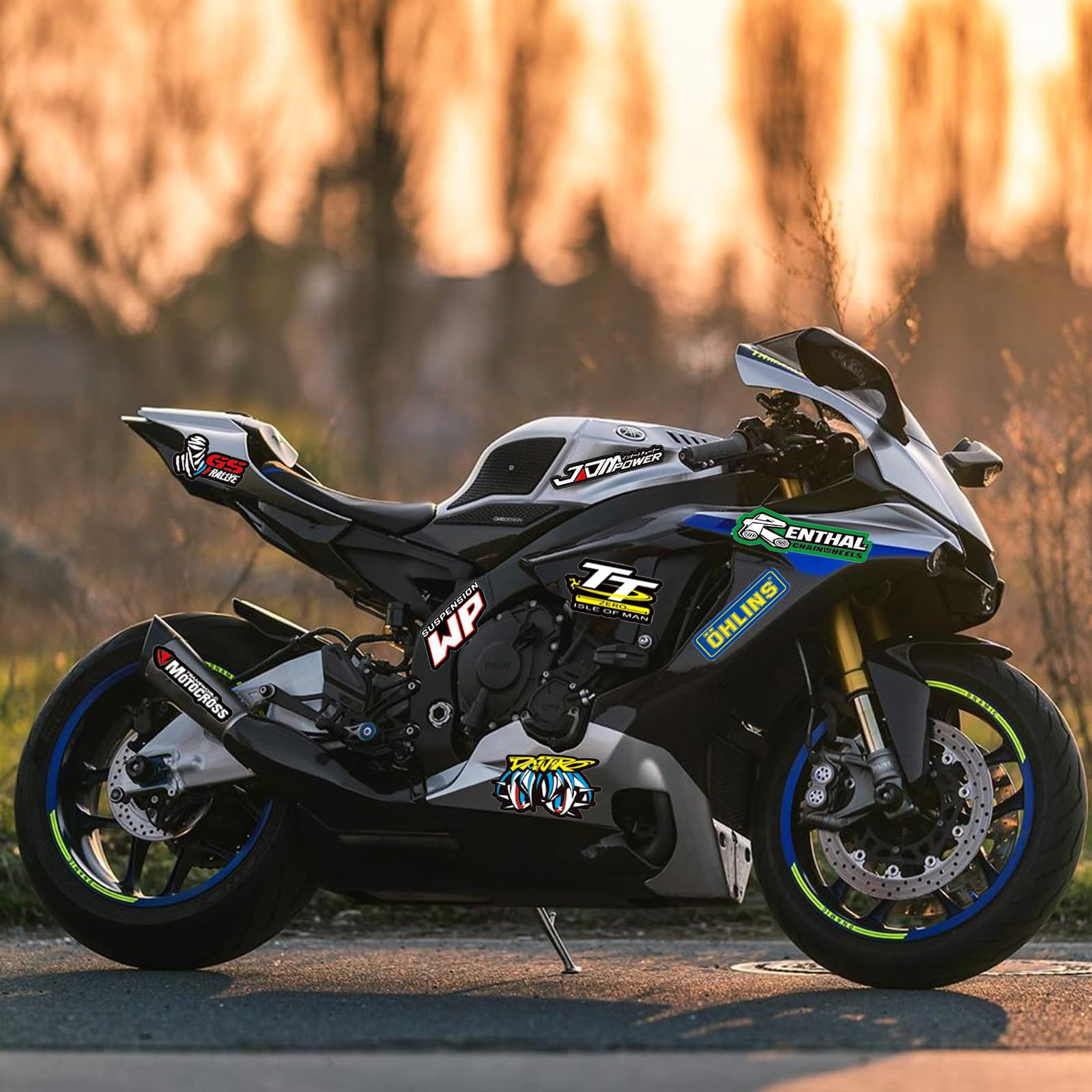 3 tipos de Pegatinas Moto Pegatinas Rally para Coche Pegatinas Casco Esqui Pegatinas para Motocross Apto Moto Scooter Pegatinas para Motos, Coches de Carreras, Cascos, etc (C) - 5