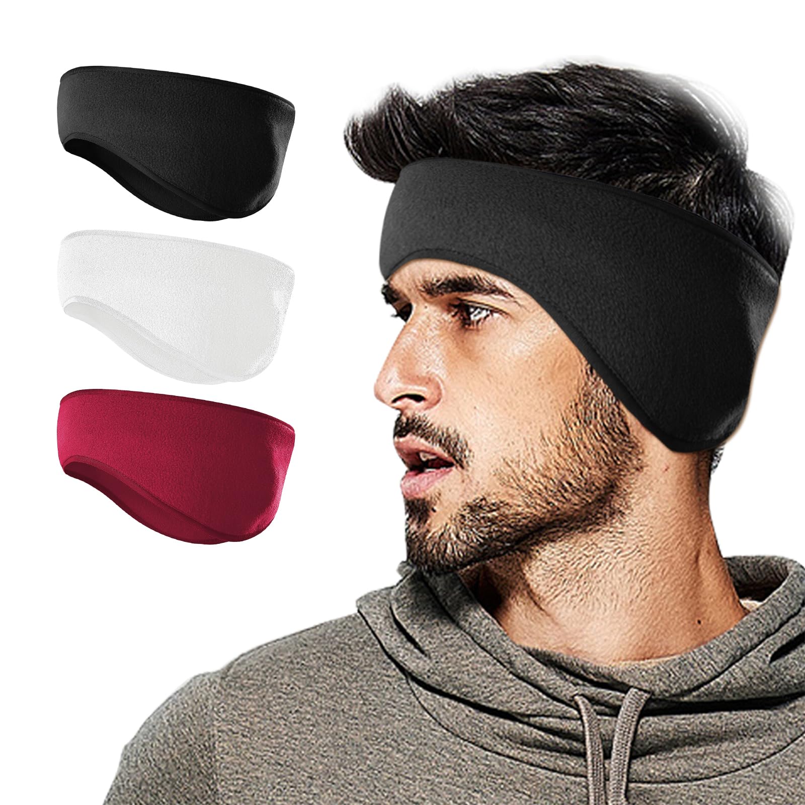 Winter Fleece Ear Warmers Muffs Headband for Men Women Kids Ski Running Cycling