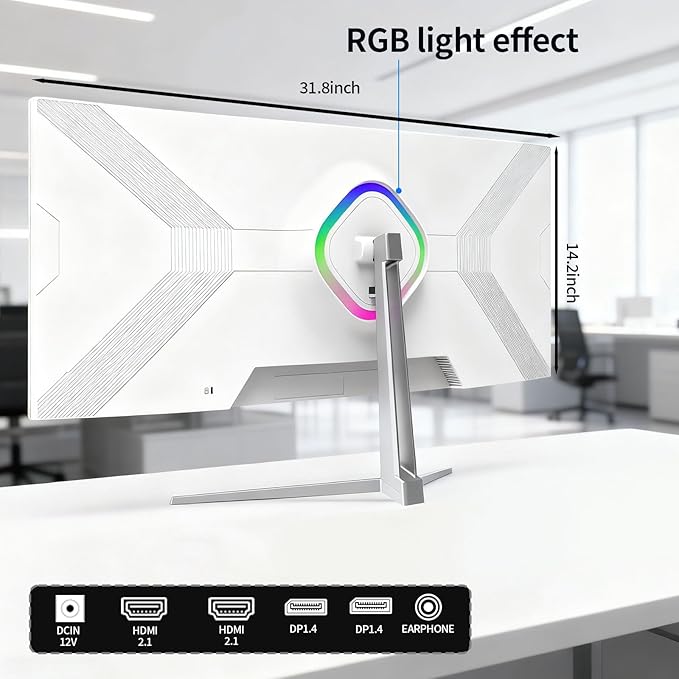Monitor Gaming 34'' WQHD 3440x1440 Curvo 180Hz FreeSync miniatura 2