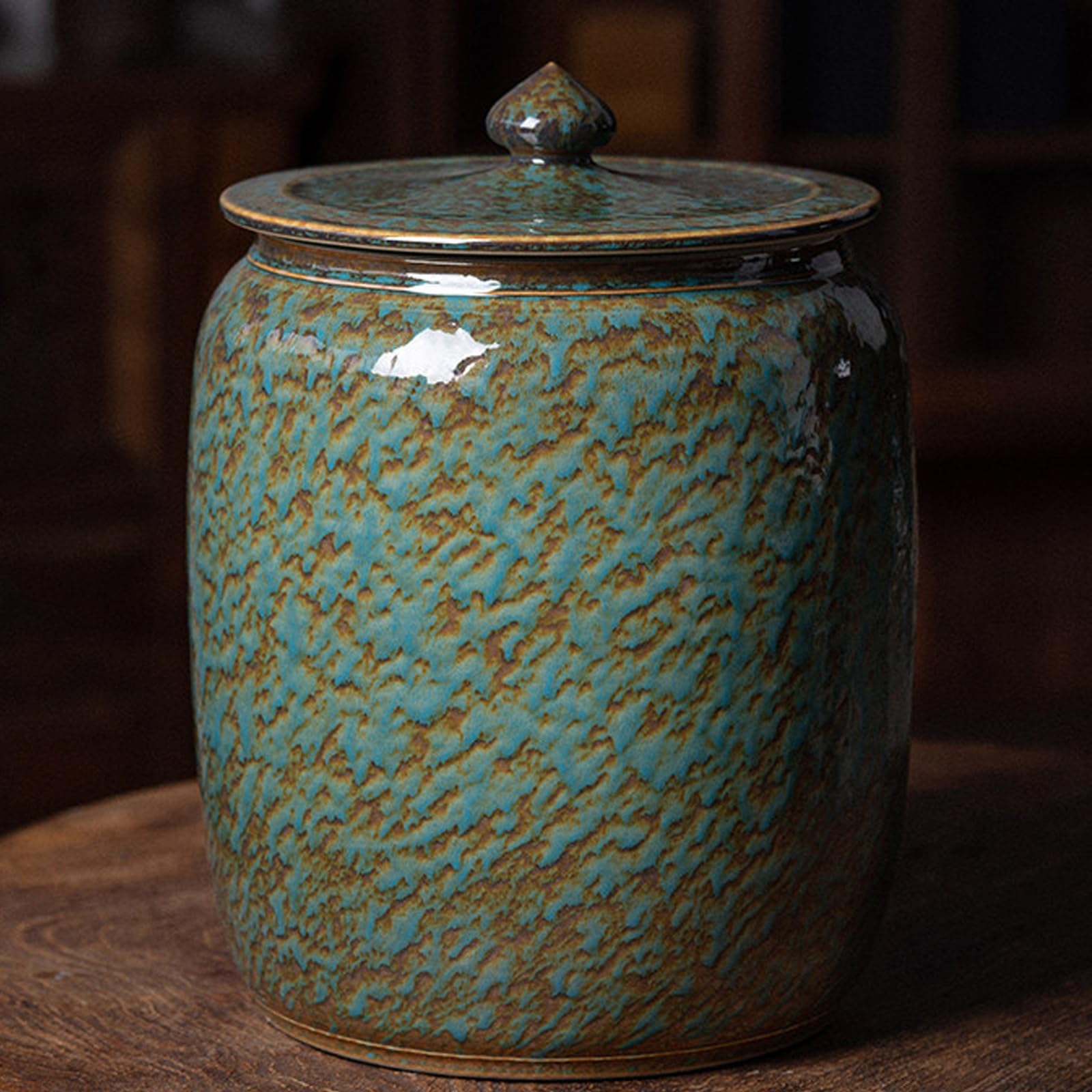 Ceramiczny pojemnik do przechowywania ryżu o dużej pojemności z pokrywką, uszczelniony kuchenny dozownik ziarna do mąki, cukru, płatków śniadaniowych, kawy i ryżu