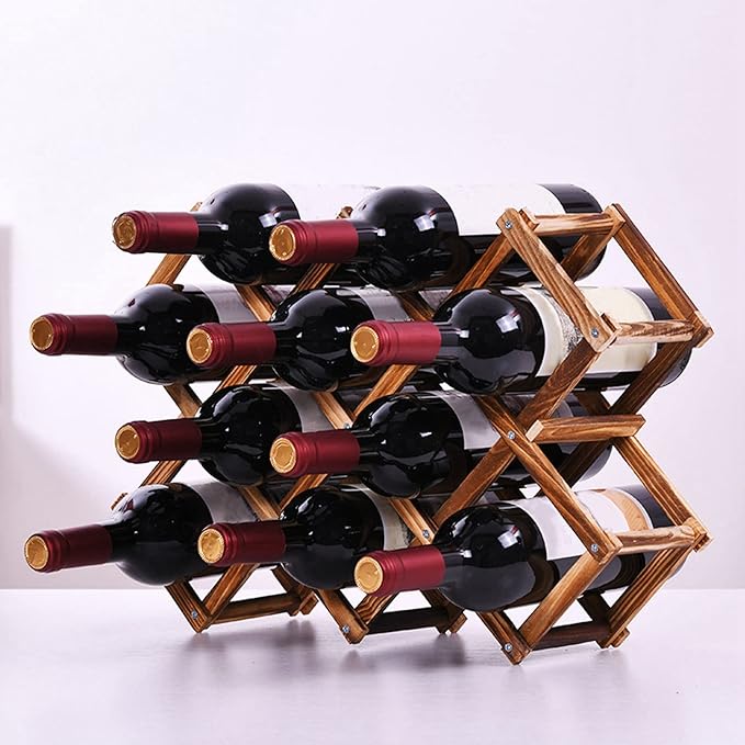 Soporte para Botellas de Vino Plegable de Madera, 8 Espacios miniatura 4