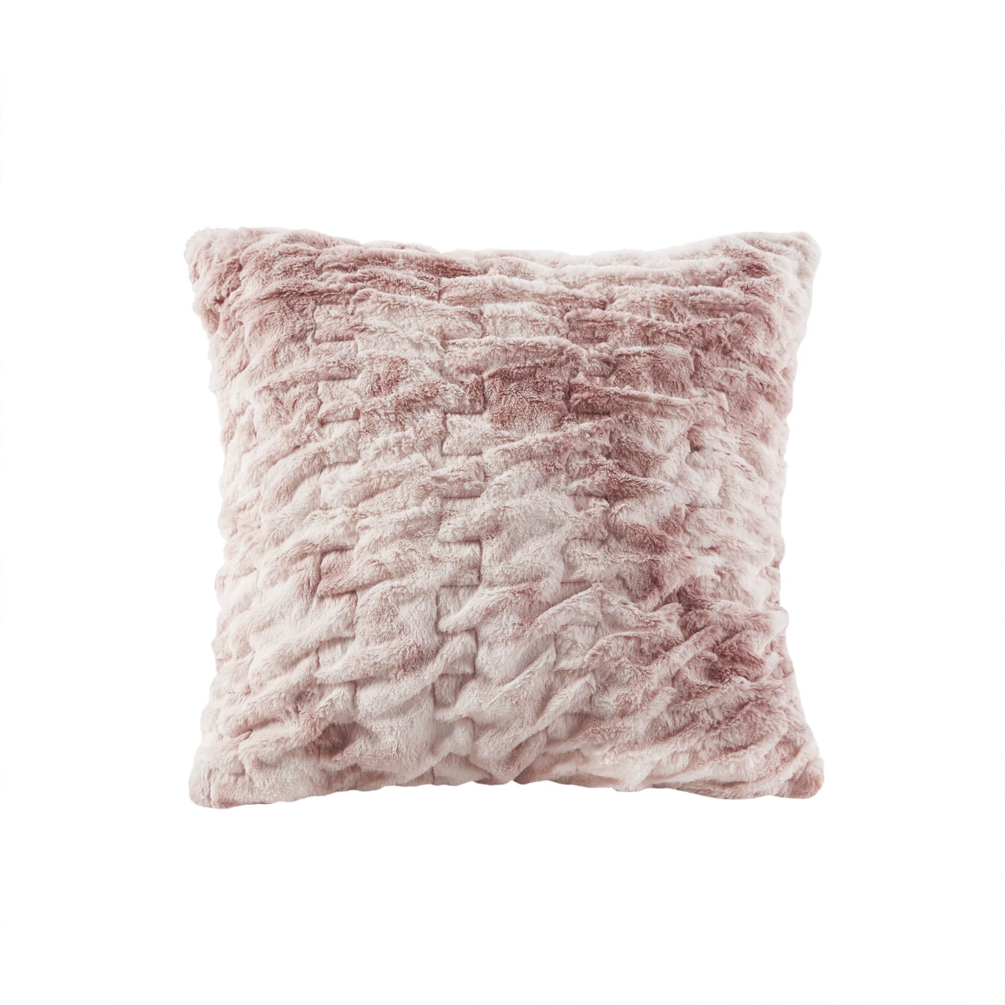 Comfort Spaces Lujoso y Mullido Juego de Manta de Felpa de Piel sintética Suave con 2 Fundas de Almohada cuadradas a Juego, para sofá, Silla, sofá, Sala de Estar, Oficina en casa, teñido Anudado | Calidez ultrasuave y acogedora para sofá o cama, felpa, ce