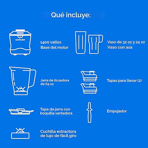Miniatura 12 de nutribullet SmartSense - Combo de licuadora, 1400 W, jarra de 64 onzas, tazas de 32 onzas y 24 onzas, 5 velocidades, batidos, hielo y frutas