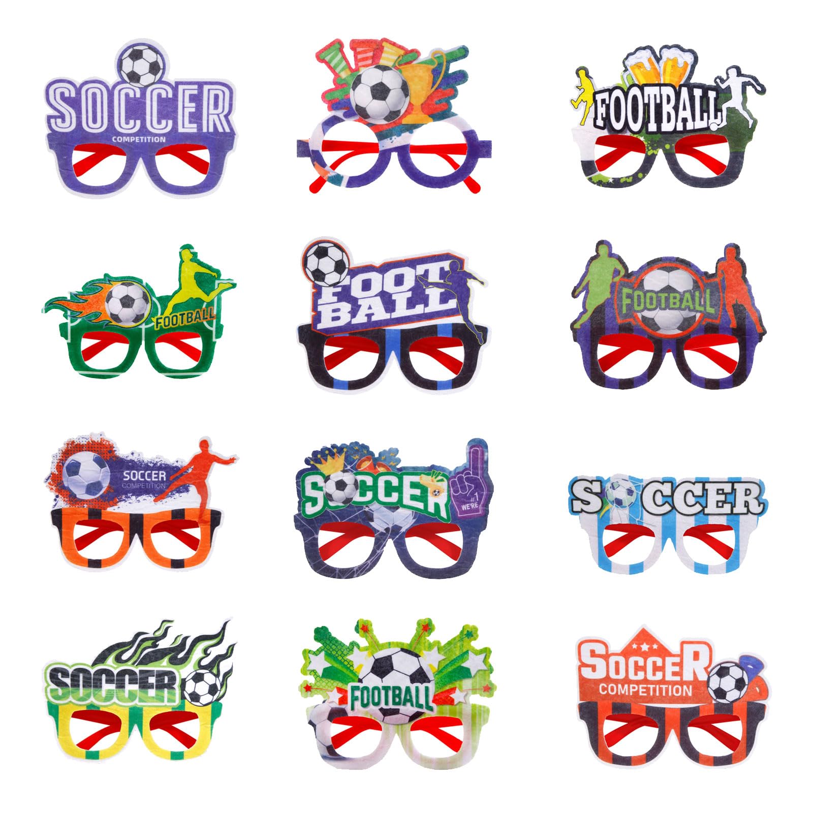 ZEPFJHE Of 12 Football Party Glasses with Fun Sports Designs for Game Day Celebrations and Themed Gatherings Sports Event Decorations