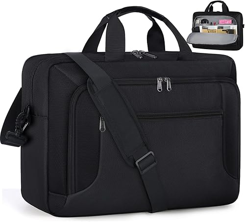 Maletín para laptop de 173 pulgadas grande impermeable para hombres mujeres negocios oficina trabajo computadora bolsa de hombro ajustable de 17