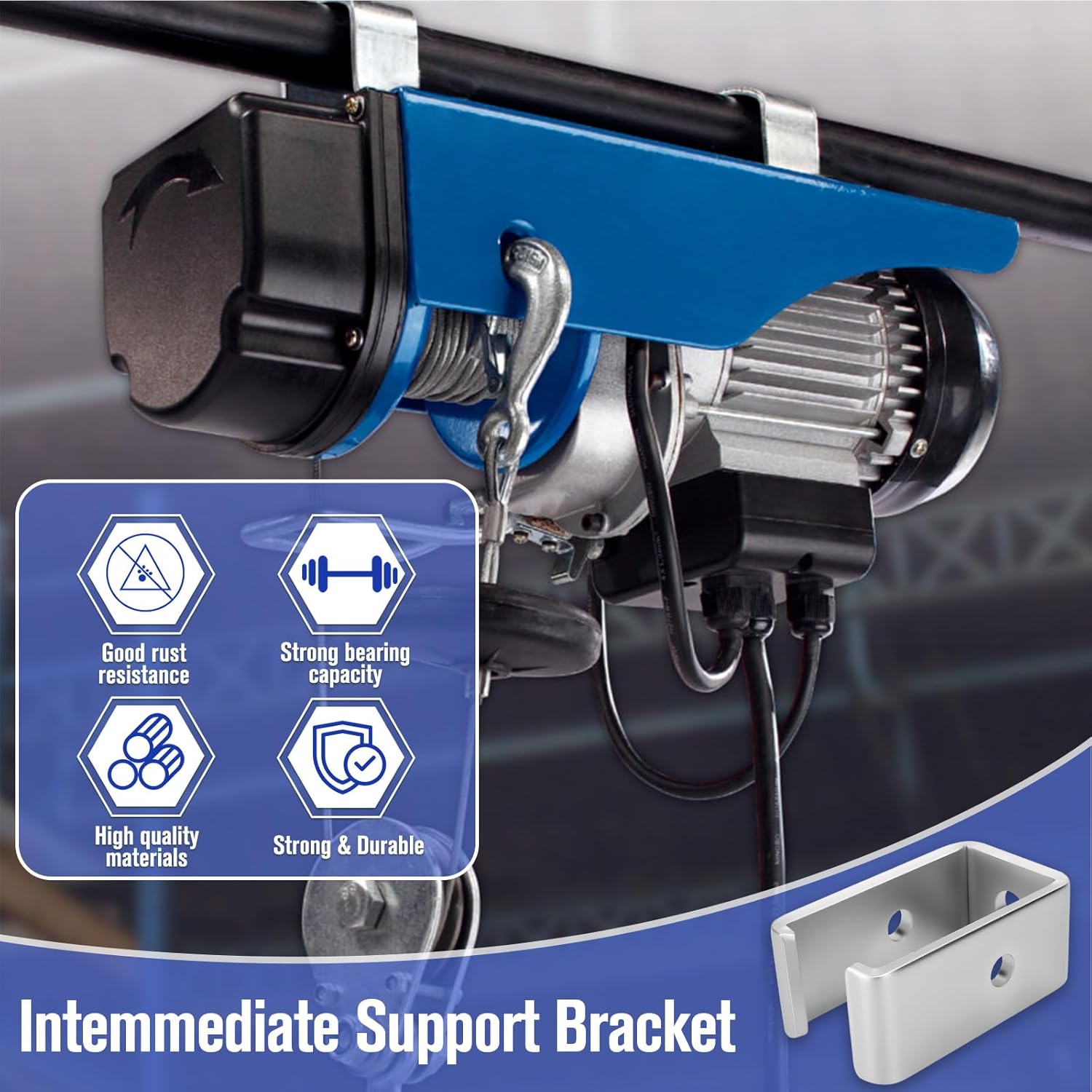 10 Pack Heavy-Duty Channel Trolley Track Hanger Bracket for UNISTRUT Strut Channel,1-5/8" Strut Channel Intermediate Support Hanger Bracket for Hoists & Electric Systems