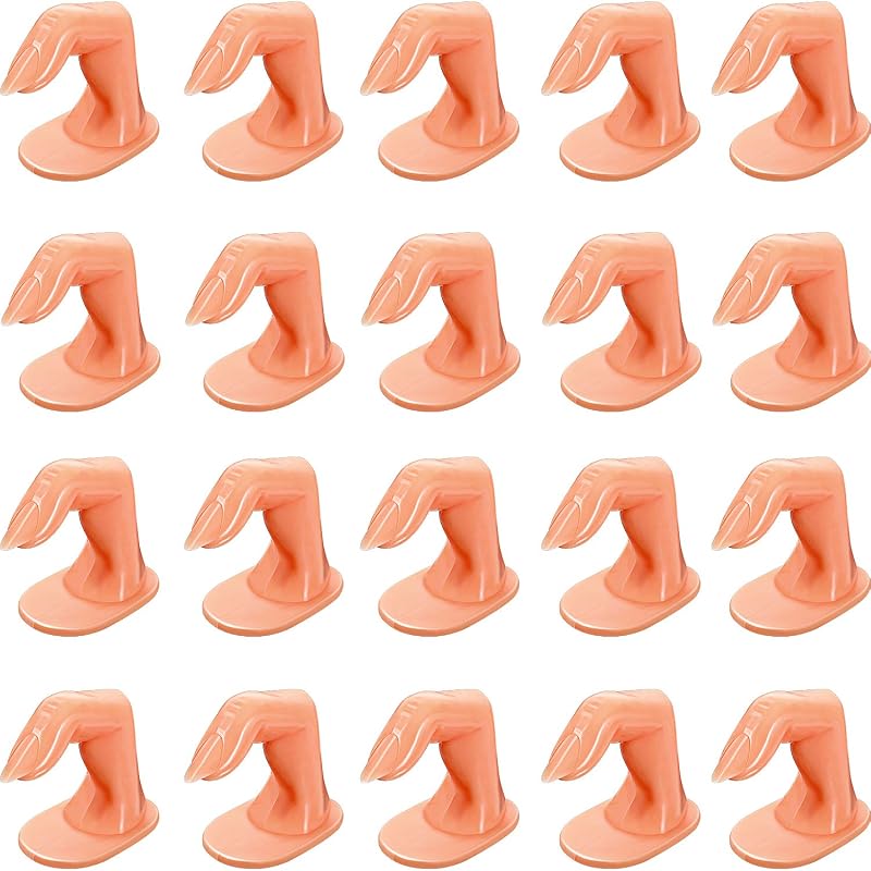 20 Piezas Dedos de Manicura de Práctica con Uñas Postizas Dedos de Entrenamiento para Arte de Uñas de Gel Acrílico Arte de Uñas de Mano Decoración de Exhibición de Entrenamiento