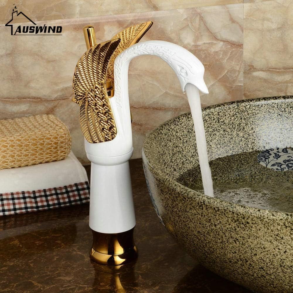 バスルームシンクタップ キッチンシンクタップ アンティークミキサー ホット&amp;コールドウォーターキッチン蛇口 真鍮洗面台蛇口デ