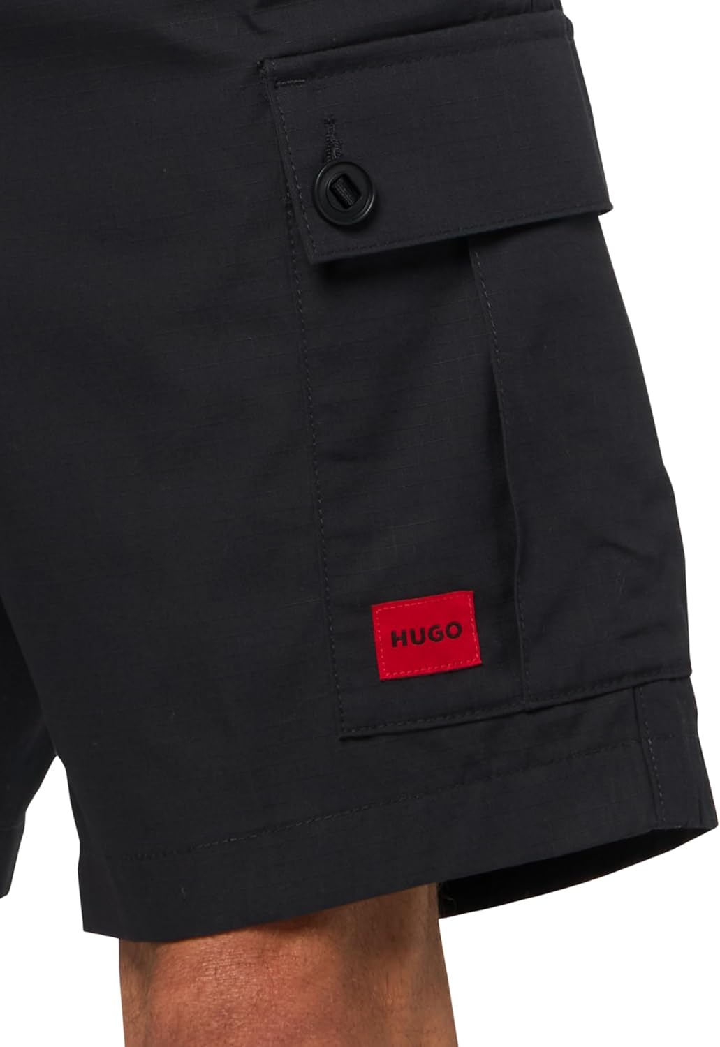 HUGO Men's Cotton Rip Stop Cargo Pocket Shorts - Image 3
