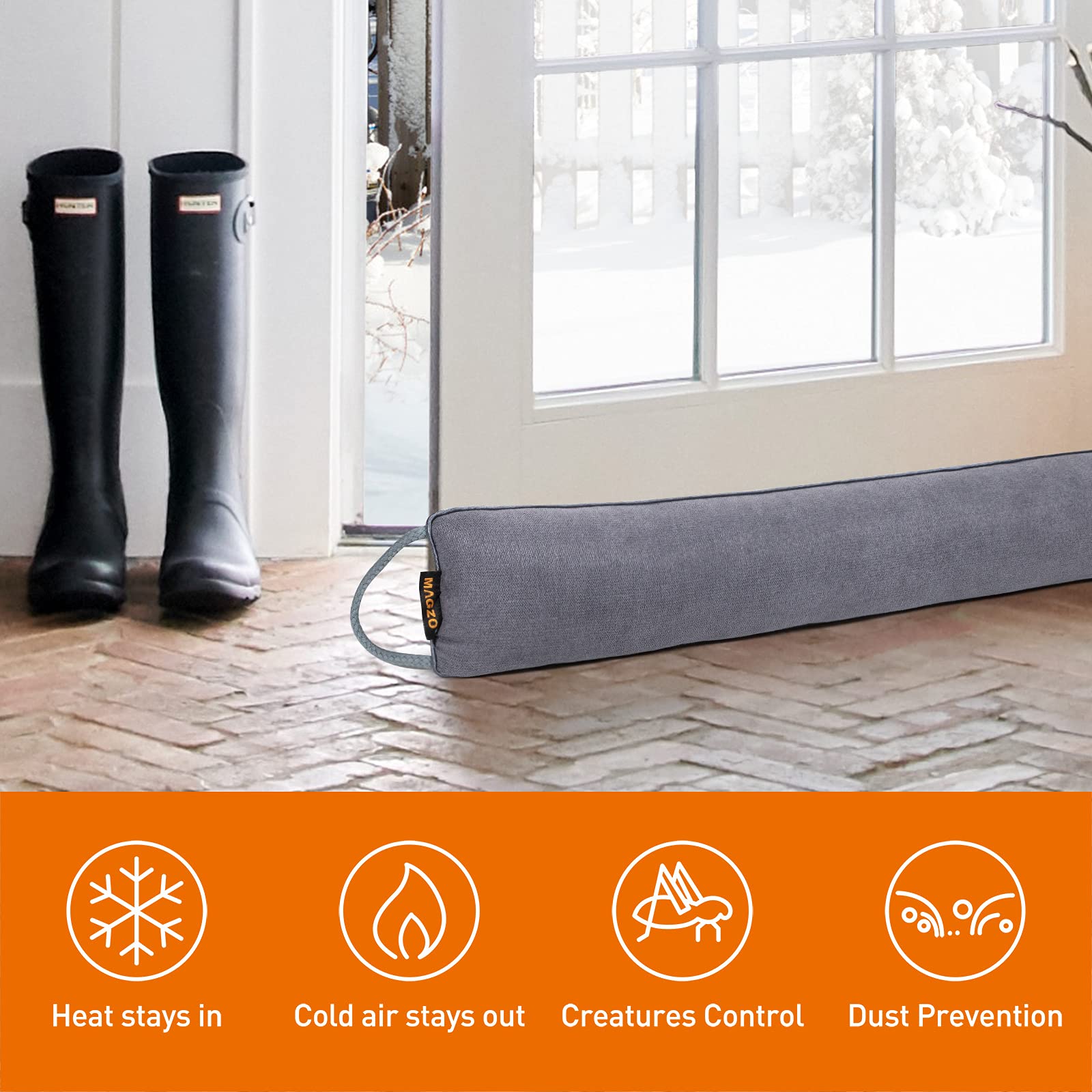 Buy MAGZO Door Draft Stopper 36 InchGray, Under Door Noise Blocker