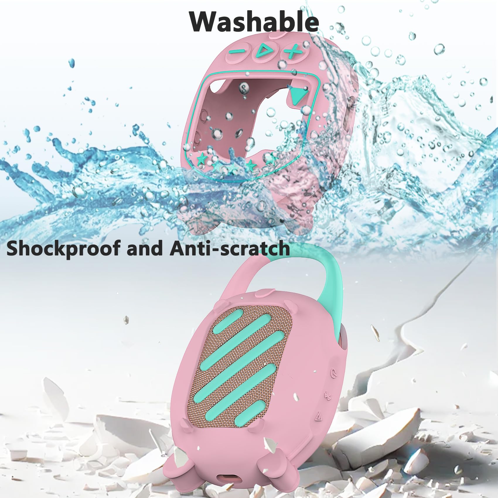 Custodia in silicone per JBL Clip 5 Ultra protettiva per altoparlante Bluetooth portatile rosa