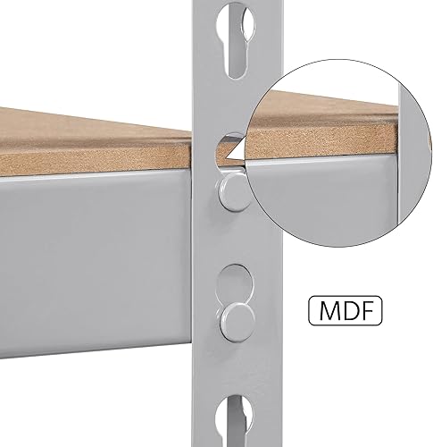 Vista 64 de Topeakmart 4 estantes utilitarios de 5 niveles, estantes de almacenamiento de metal, estantería de garaje, estantes de almacenamiento ajustables