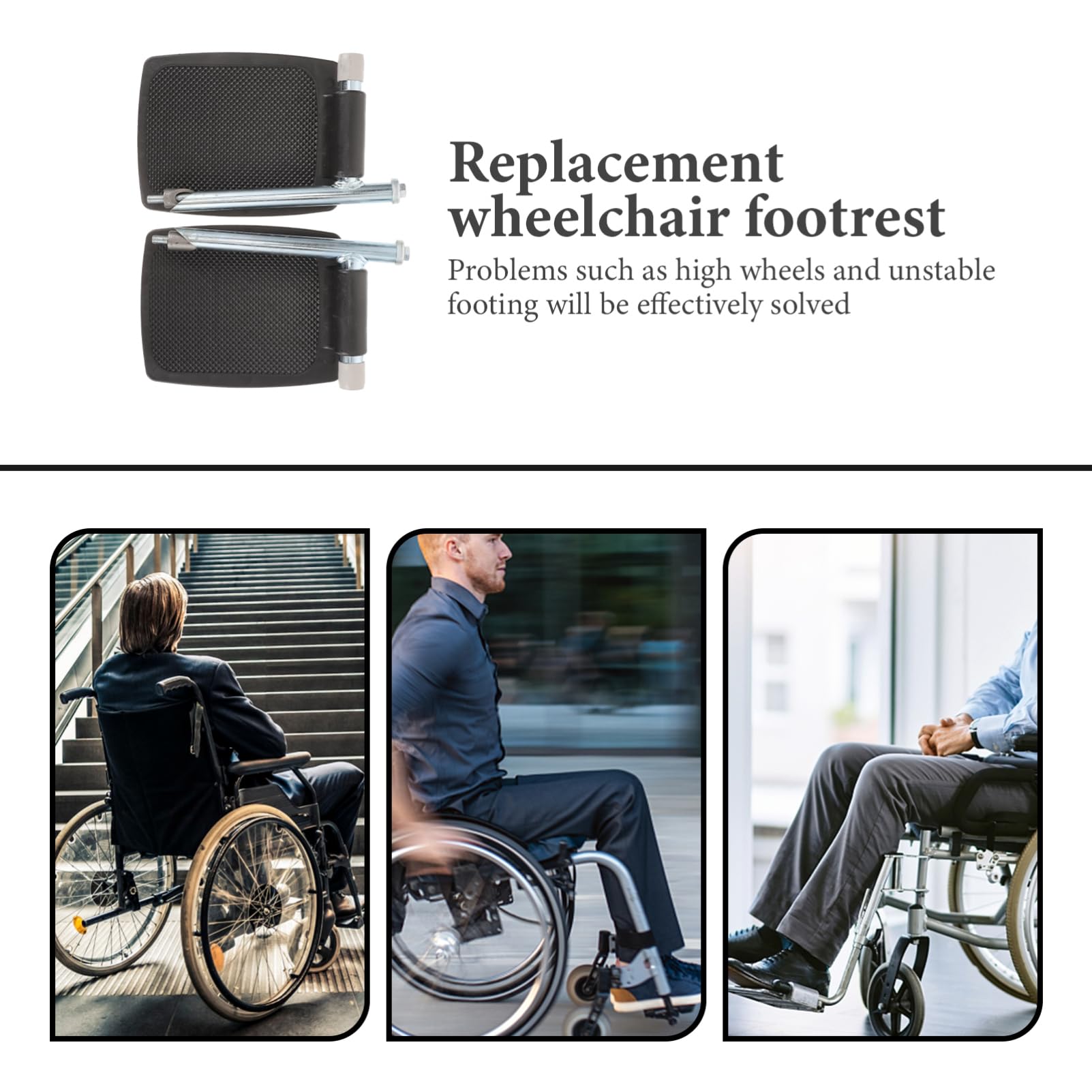 Reposapiés para Silla de Ruedas con Poste Resistente Plegable, Pedal de Repuesto Estable para Personas Mayores, Accesorio Compatible Multifunción para Movilidad y Color Aleatorio