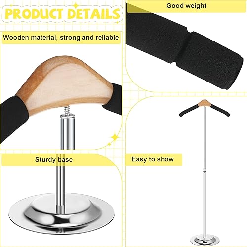 Miniatura 4 de Soporte de hombro flexible ajustable para niños, soporte para camisas, estante portátil para colgar ropa de metal negro para ropa, abrigo, vendedor