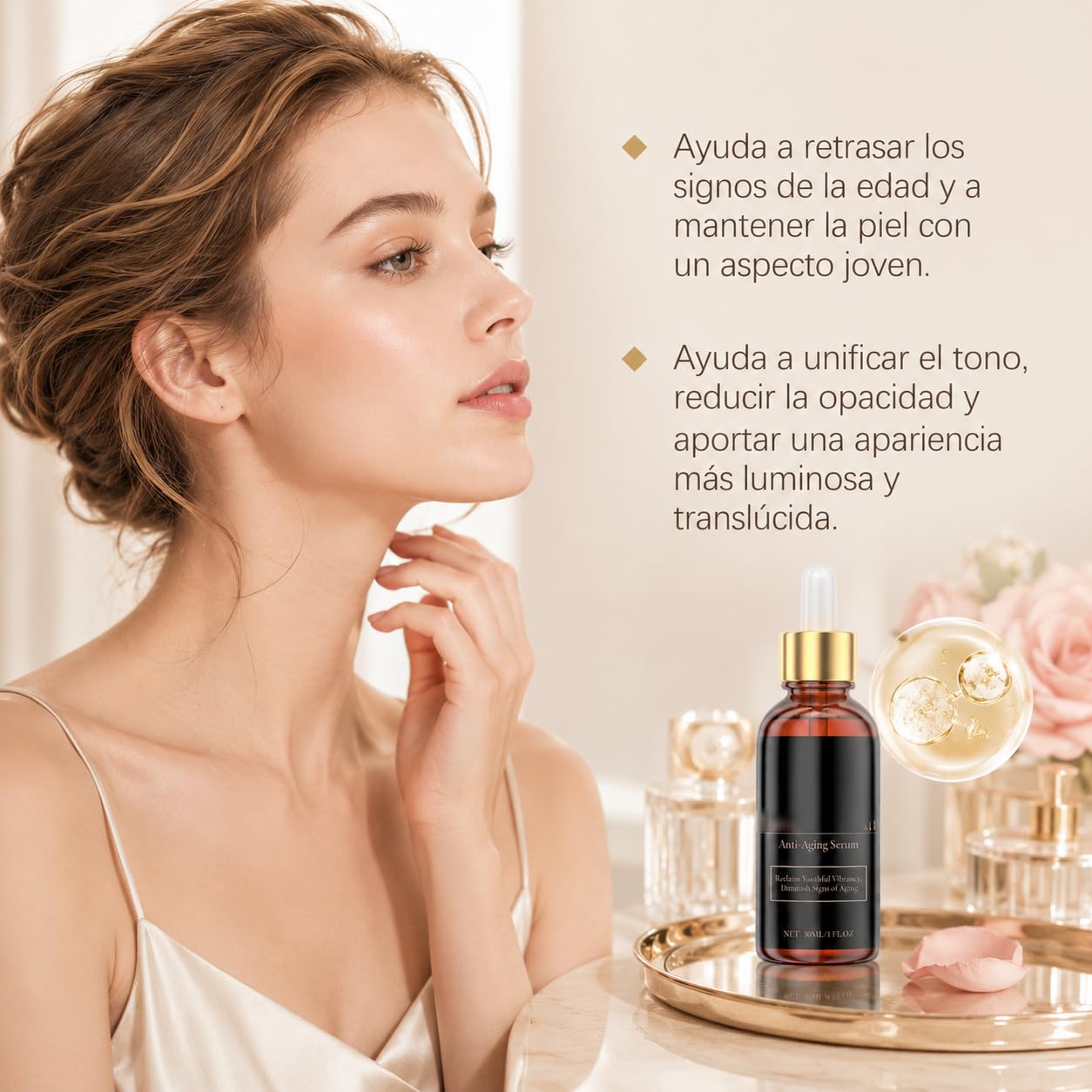 Infinite Love - Suero Facial Para Mujeres Maduras, Hidratación Duradera, Luminosidad Natural y Cuidado Antiedad Para Una Piel De Aspecto Más Suave (2 PCS)