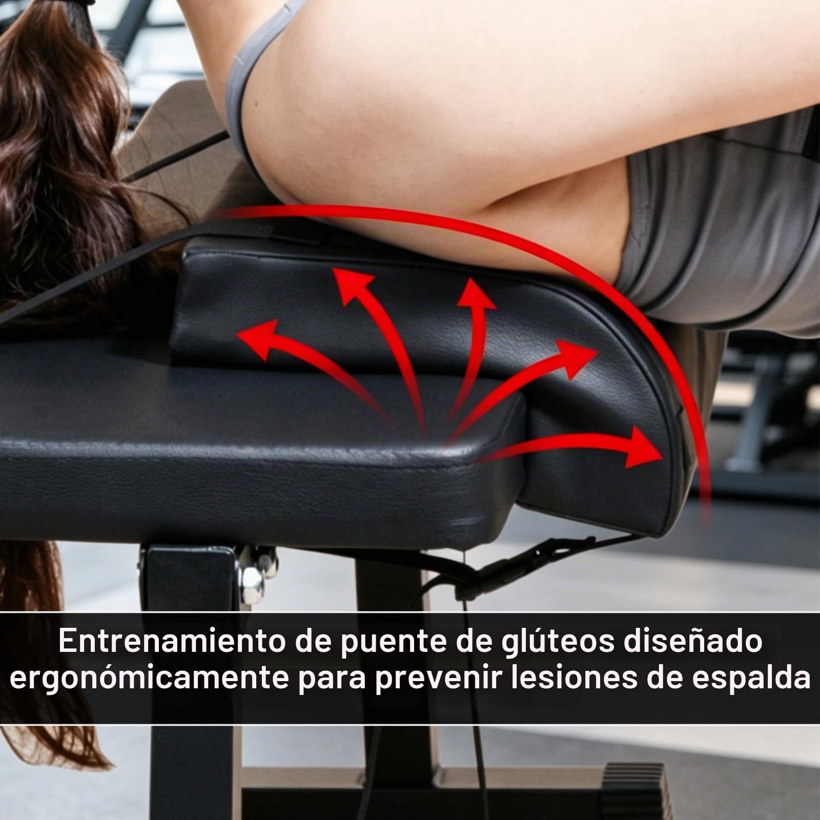 Almohadilla para Empuje de Cadera, 2 Piezas Almohadilla Hip Thrust en L Forma con Correas de Sujeción para Soporte de Espalda Hombros y Cuello Esterilla de Entrenamiento para Sentadillas y Extensiones