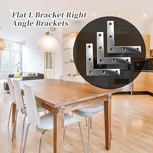 Miniatura 3 de Soporte plano L Soportes de ángulo recto 3.150 in x 3.150 in - Paquete de 15