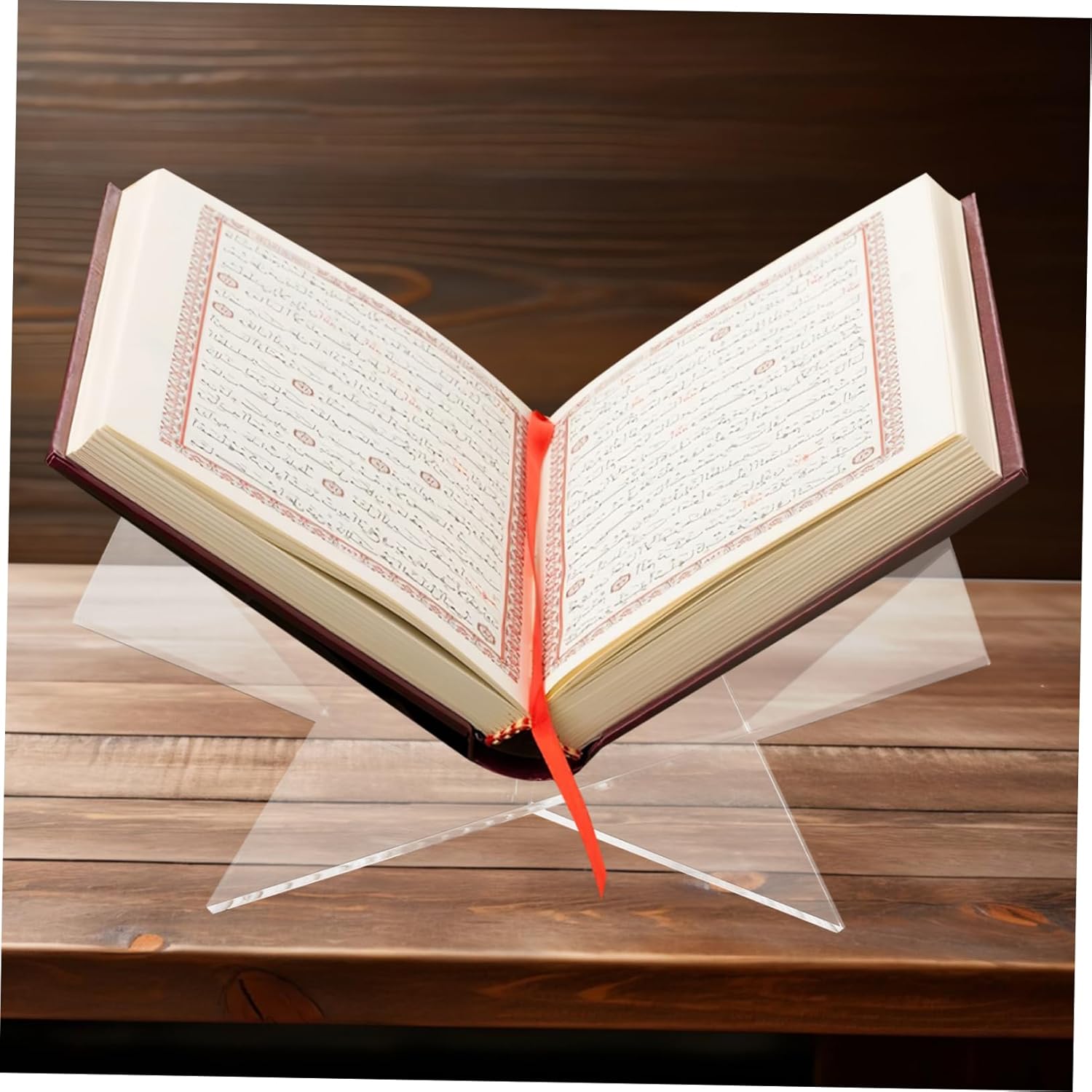 Acrylic X-Shaped Book Display Stand Multi-Functional Cookbook Holder for Kitchen Transparent Book Rack for Reading and Stylish Design for Home and Business Use