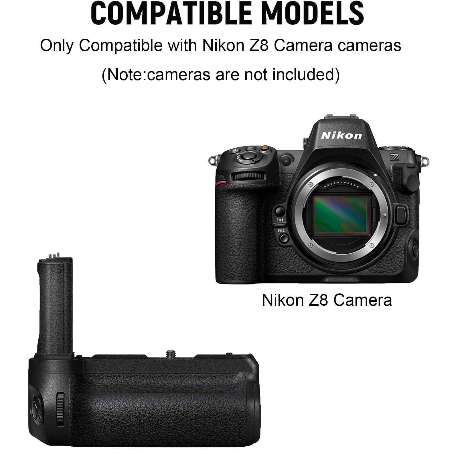 Nkmooxe MB-N12 Battery Grip for Nikon Z8 Cameras, Replacement for Nikon Z8 Battery Holder?Holds 2 EN-EL15b/EN-EL15a/EN-EL15 Batteries.