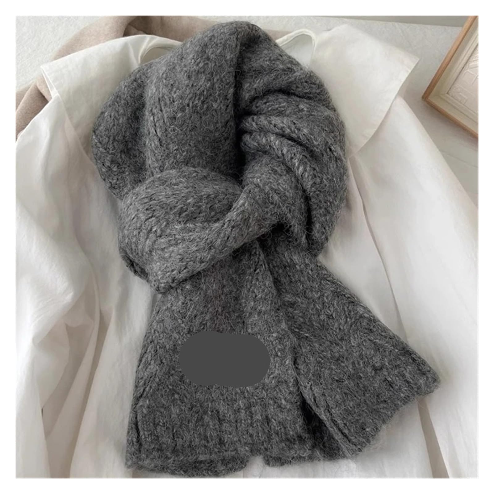 Bufanda Invierno Bufanda de lana tejida diseño for mujer, otoño e invierno, gruesa, cálida y, bufanda cachemira imitación for Unisexo