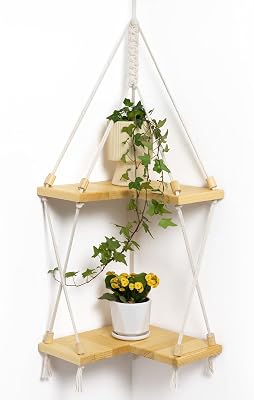 Corner Shelves, Plant Hanger Macrame Wall Hanging Guinea | Ubuy